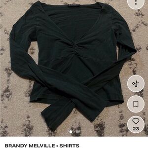 Brandy Melville Dark Green Gina Long Sleeve Top
